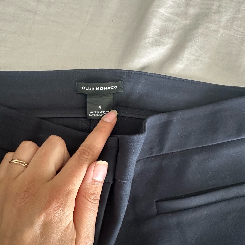 Women’s Club Monaco dark Navy blue Dress Pants Straight Leg - Picture 3 of 3